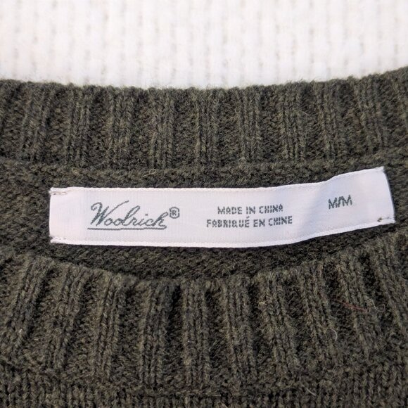 Moss Green and Orange Sheep Sweater by Woolrich - Picture 6 of 9